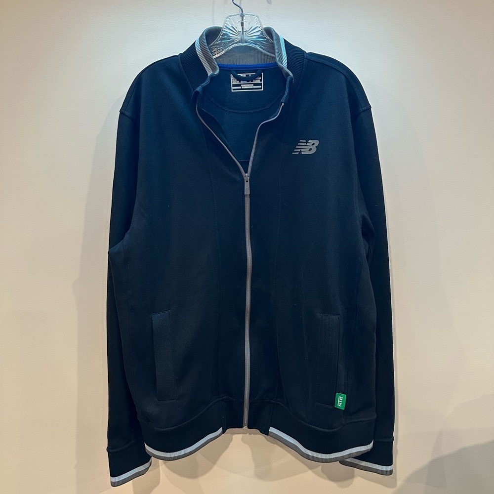 New Balance Men’s Stripe Athletic Tennis Zip Up Jacket XL